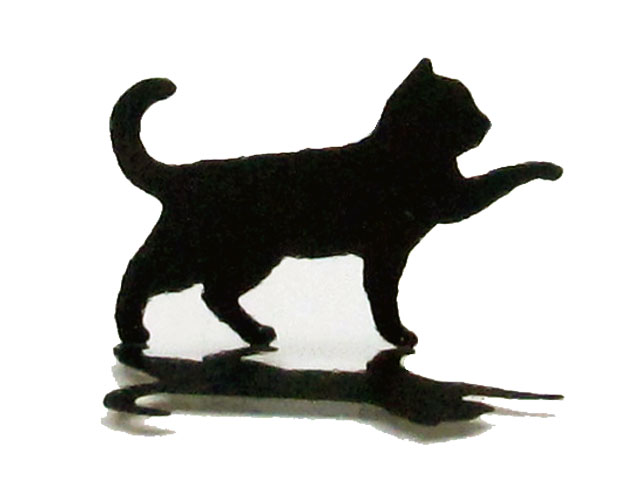 シルエットオブジェ　ちょっかい猫猫の置物　ラッピング無料｜シルエット工場　川口喜久雄｜ 猫グッズ 猫雑貨 猫 ねこ ネコ｜オブジェ 置物 インテリア｜