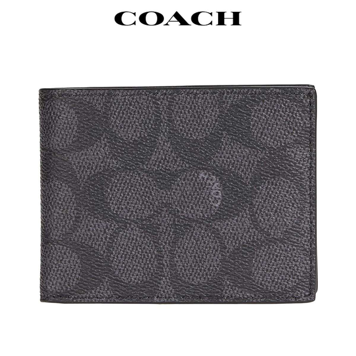 コーチ 財布 メンズ 二つ折り ファスナー 革 小銭入れ 楽天 アウトレット Coach