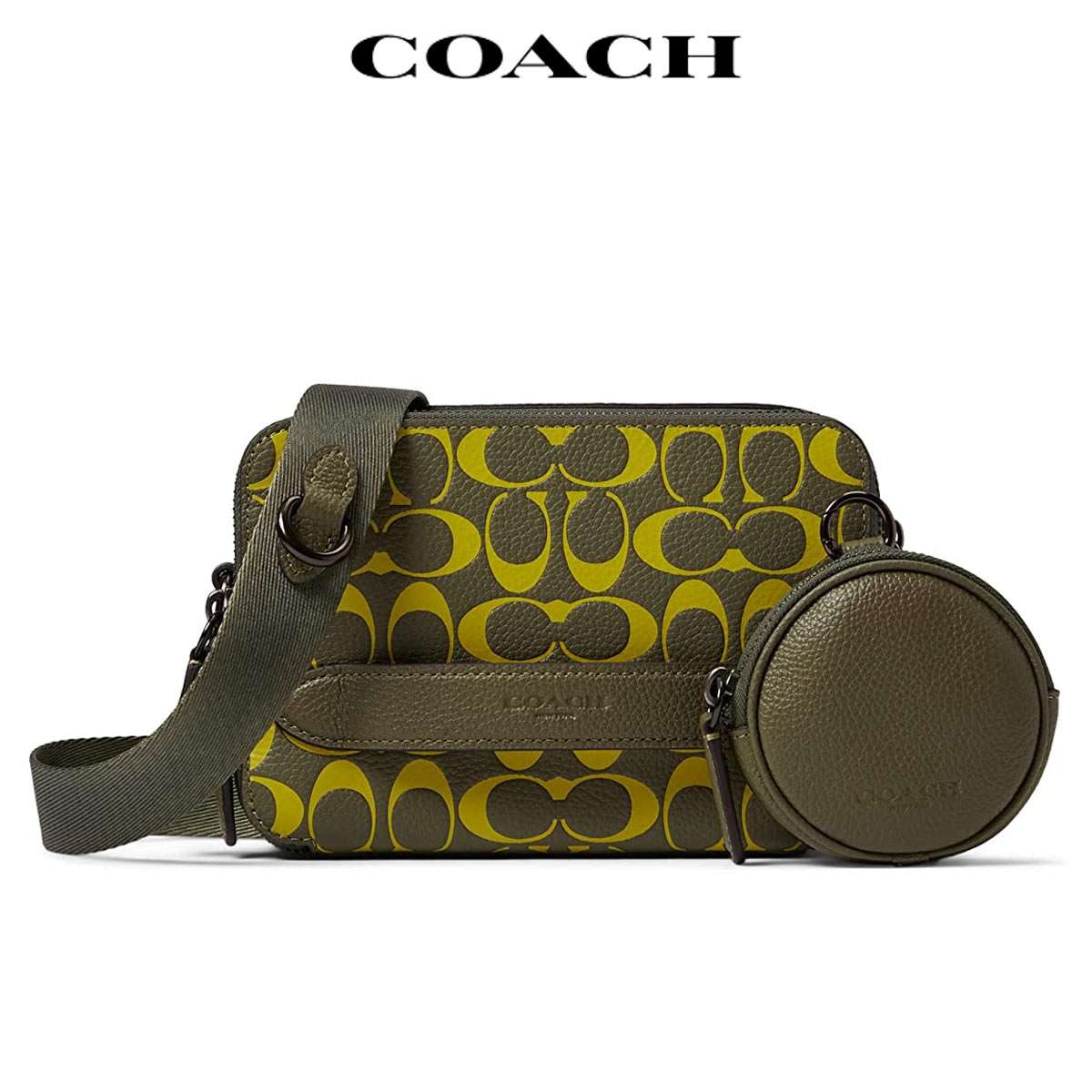 コーチ メンズ バッグ 斜め掛け ショルダーバッグ シグネチャー 革 人気ブランド アウトレット Coach