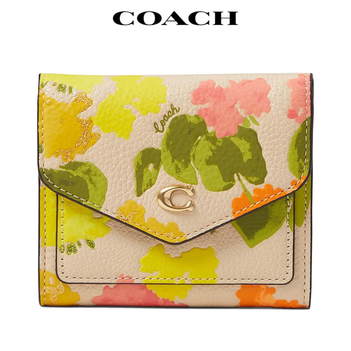 コーチ 財布 三つ折り レディース 花柄 フローラル ブランド 本革 コーチアウトレット Coach