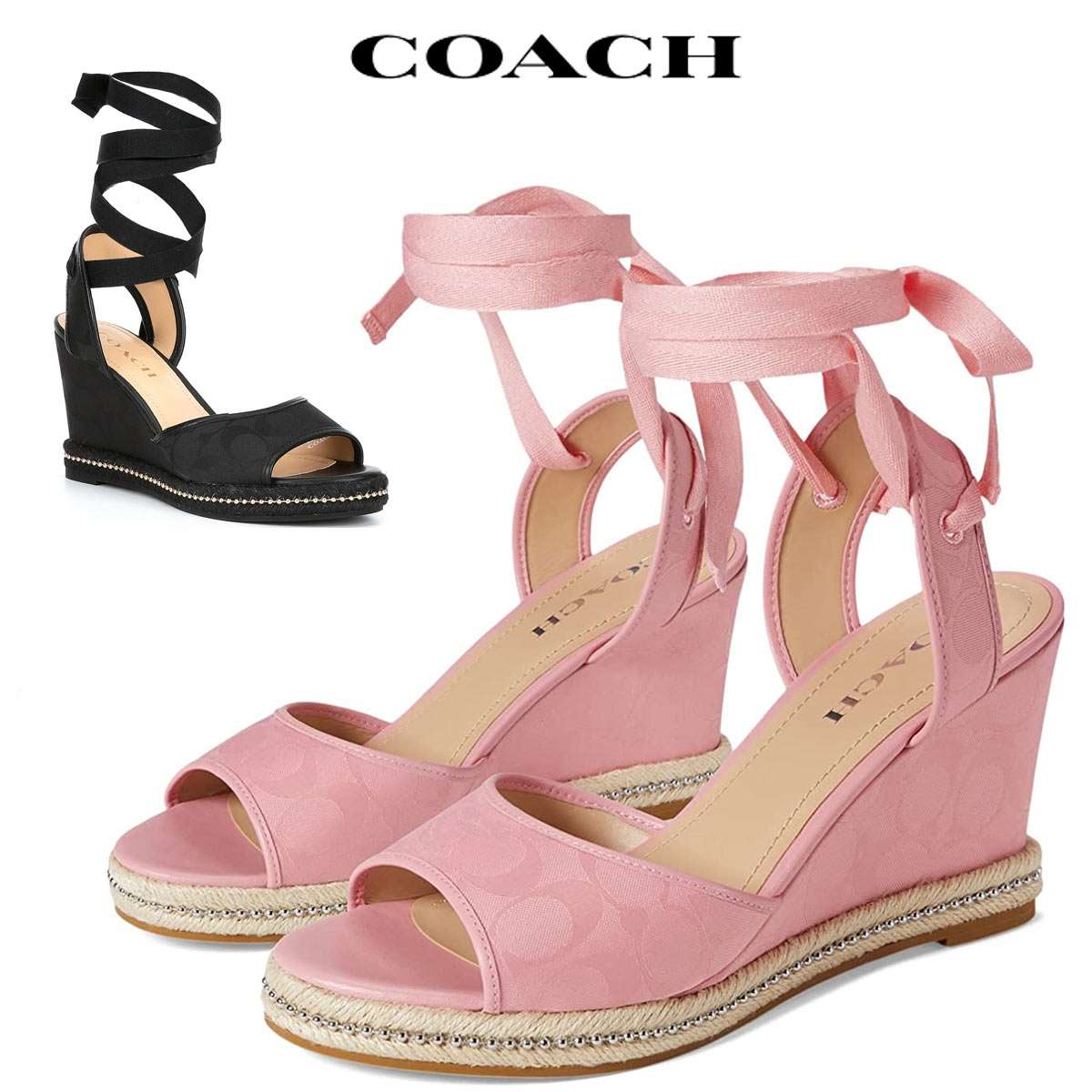 Coach【コーチ】アンクルストラップ付き♪厚底♪エスパドリーユ 楽天市場】エスパドリーユ(ブランドコーチ)(靴)の通販