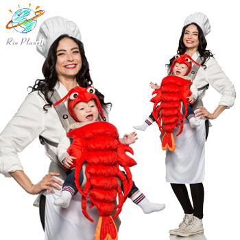 シェフ ロブスター おもしろ ベビー 赤ちゃん 仮装 コスプレ コスチューム 親子 衣装 MASTER CHEF & MAINE LOBSTER COSTUME