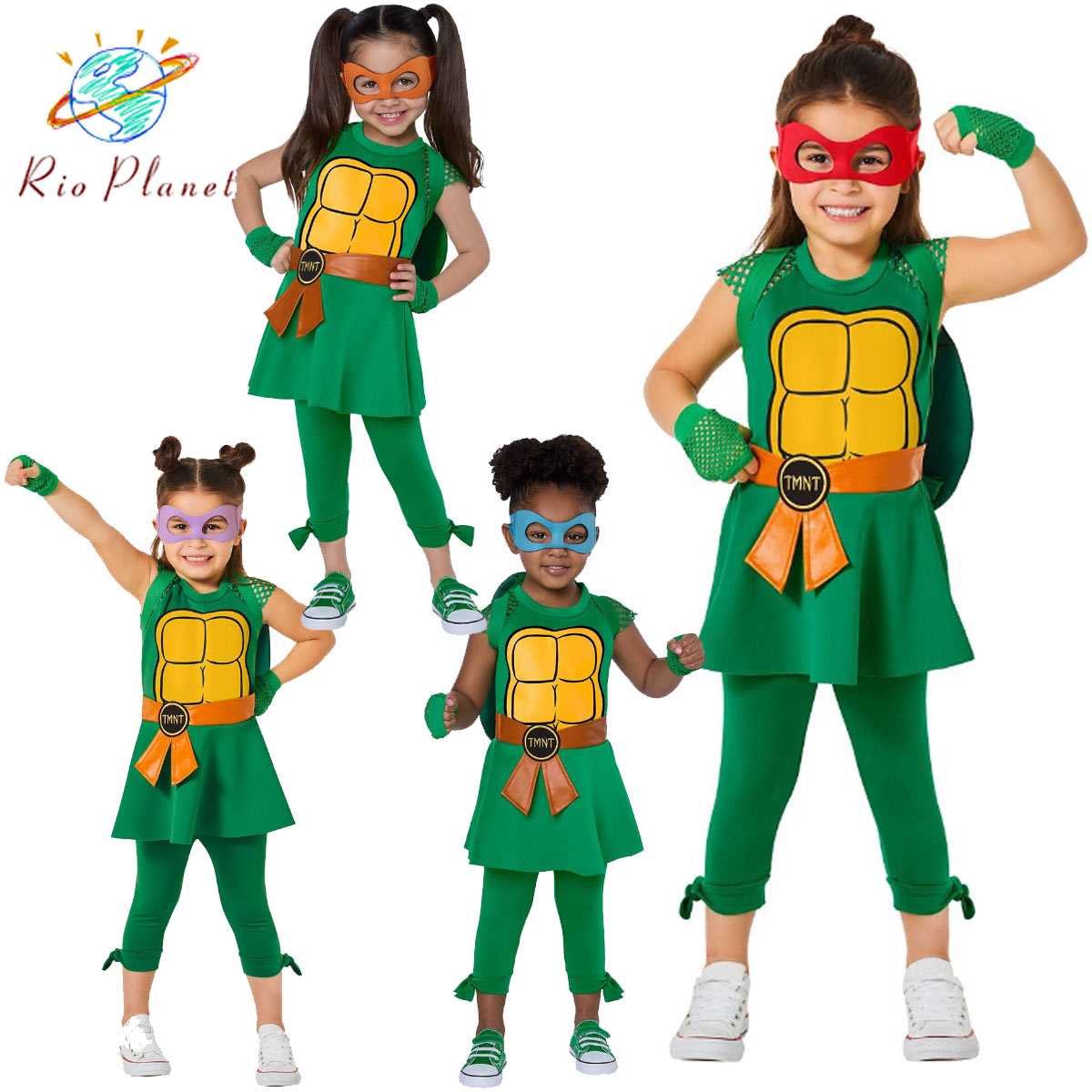 楽天Rio Planetミュータントタートルズ コスプレ ワンピース 女の子 衣装 キッズ 子供 コスチューム ハロウィン Teenage Mutant Ninja Turtles