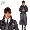 ウェンズデー コスプレ 衣装 アダムスファミリー 仮装 制服 ワンピース ハロウィン 大きいサイズ Wednesday