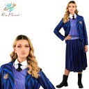 ウェンズデー コスプレ 衣装 アダムスファミリー 仮装 制服 ワンピース ハロウィン 大きいサイズ Wednesday
