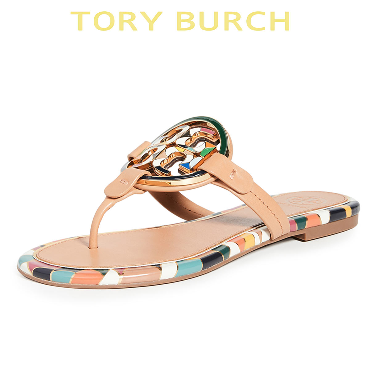 ■商品名 トリーバーチ ミラー エナメル ロゴ サンダル レザーTory Burch MILLER ENAMEL-LOGO SANDAL, LEATHER ■カラー Aged Vachetta ■素材 Leather ■商品詳細 レザーライニング、ラバーソール ■ 商品説明 トリーバーチ定番のミラーサンダルにカラフルなエナメルモザイクが加わりました。 おしゃれで履き心地抜群です。 TORY BURCH の販売実績10年以上！ トリーバーチは2004年にNYで創業、弊社バイヤーの提案により販売を開始したのも2004年。当時、日本での知名度はまったくありませんでした。創業当初より、品質の高さとファッション性を兼ね備えた、「上品なラグジュアリー」を提案できるブランドです。偽物・コピー商品にご注意 世界の人気ブランドに成長したトリーバーチですが、残念なことに偽物・コピー商品の生産も盛んです。激安価格や偽公式サイトにはご注意ください。 当店の商品は『 100% 正規品保障！ 』です。安心してお買い物をお楽しみください。 Tory Burch トリーバーチ ⇒　ブランドページはこちらから 後払い対応店 商品到着後「14日以内のお支払いでOK !」 ご注文時にお支払い方法より選択しご利用いただけます。