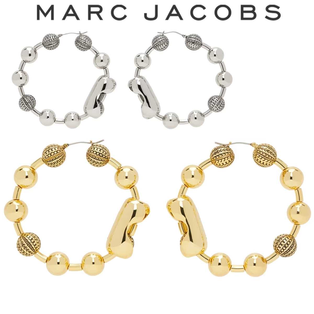 マークジェイコブス ピアス モノグラム フープ ブランド 大ぶり おしゃれ 大人 レディース MARC JACOBS