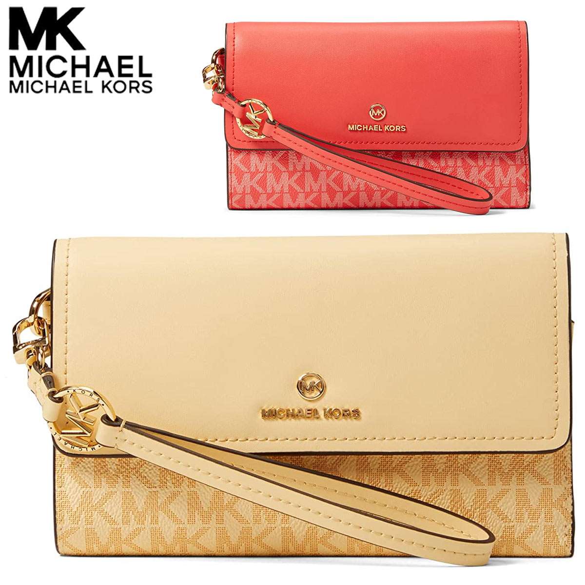 マイケル・コース 長財布 レディース Michael Kors 財布 長財布 三つ折り スマホ収納 ブランド レディース カード入れ多い ポーチ Michael Kors ジェット セット チャーム ラージ フラップ フォン リストレット