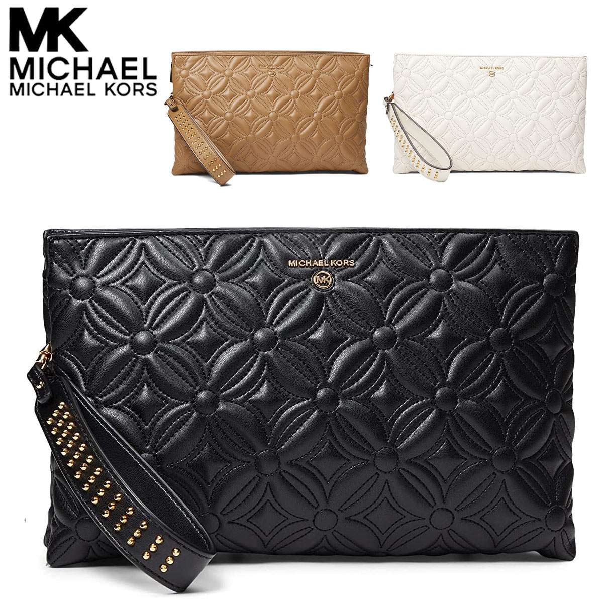 マイケルコース クラッチバッグ ポーチ レディース ブランド リストレット 小物入れ 大きめ 可愛い Michael Kors