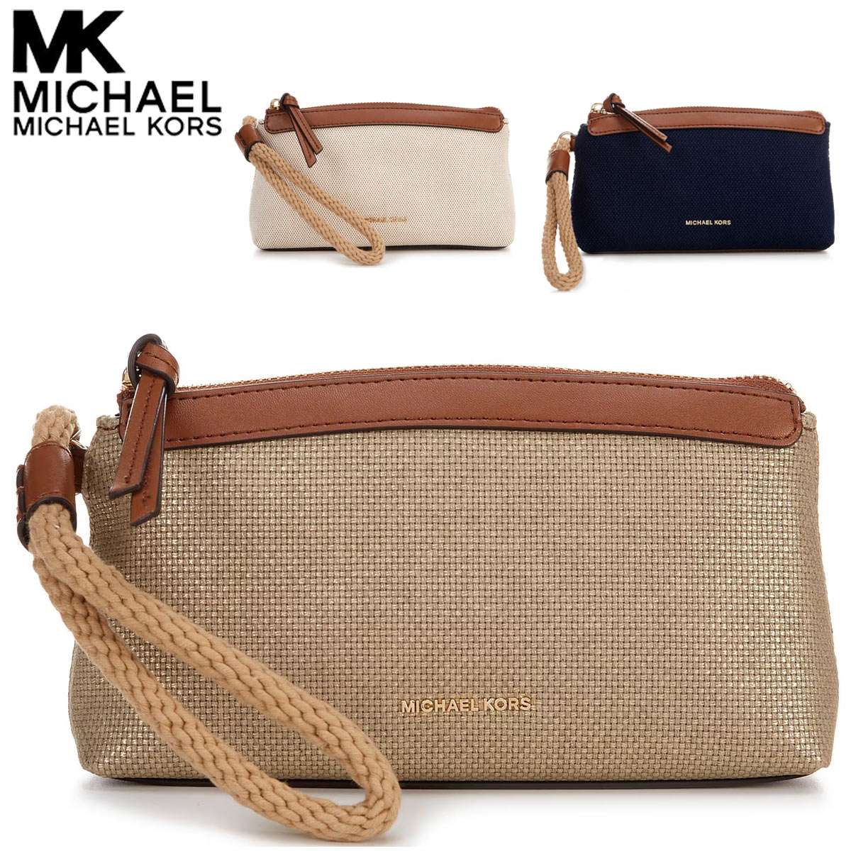 マイケルコース クラッチバッグ ポーチ レディース ブランド リストレット 小物入れ 大きめ 可愛い Michael Kors