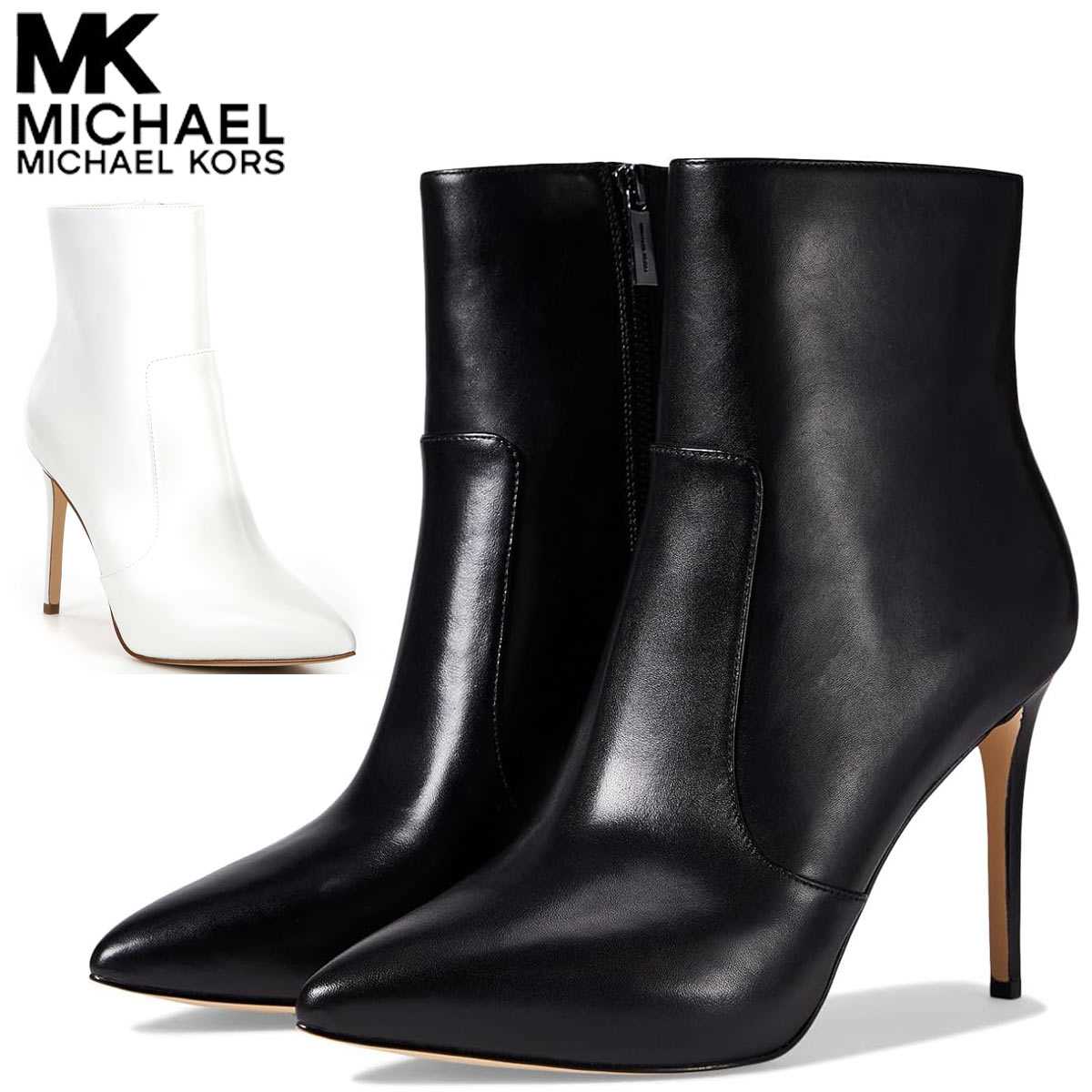 マイケルコース ブーティー ショートブーツ レディース サイドジップ レディース 本革 ヒール 大きいサイズあり MICHAEL KORS