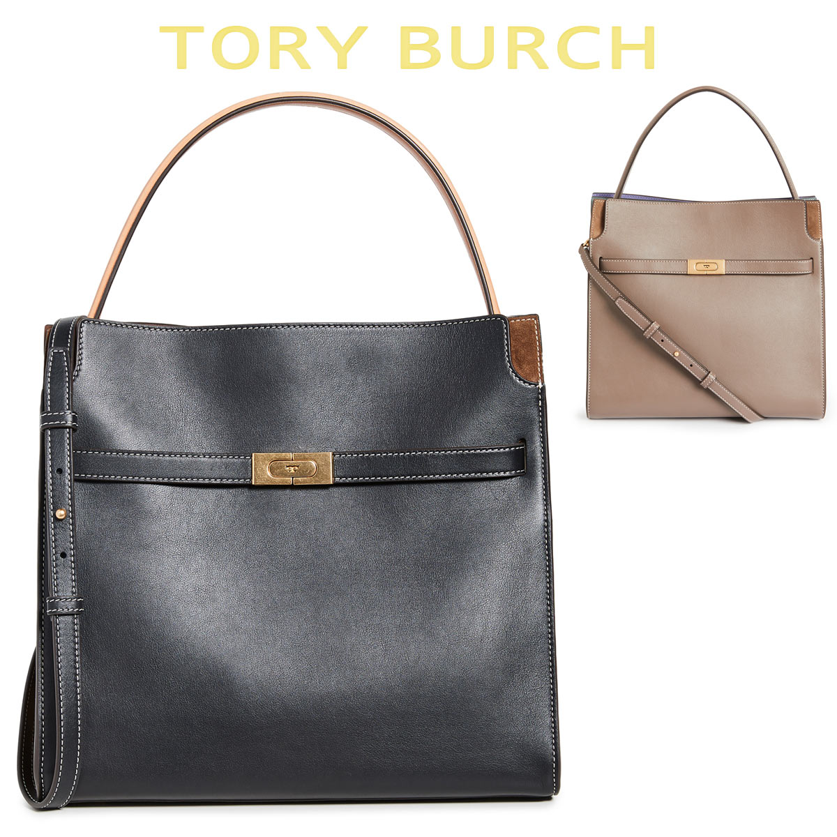 トリーバーチ バッグ ハンドバッグ レディース ブランド 大きめ 本革 ショルダーバッグ 黒 Tory Burch