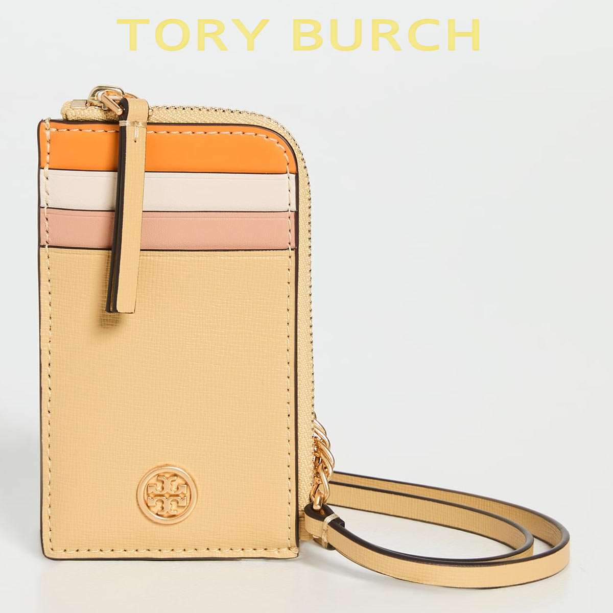 トリーバーチ 社員証 ケース 縦型 ストラップ カードケース idカードホルダー 小銭 社員証入れ Tory Burch