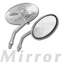 【あす楽対応】 バイクミラー 汎用 メッキ ショートステー イーグル バックミラー TYPE-2 取りつけネジ10mm 左右セット