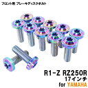 チタンボルト ヤマハ R1-Z RZ250R 17インチ専用 ブレーキディスクボルト フロント用 12本セット M8×25 P1.25 焼き色 軽量化 カスタム ネジ