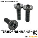 チタンボルト ヤマハ TZR250R RS RSP SP SPR 3XV専用 ブレーキディスクボルト リア用 3本セット M8×25 P1.25 ブラック 軽量化 カスタム ネジ