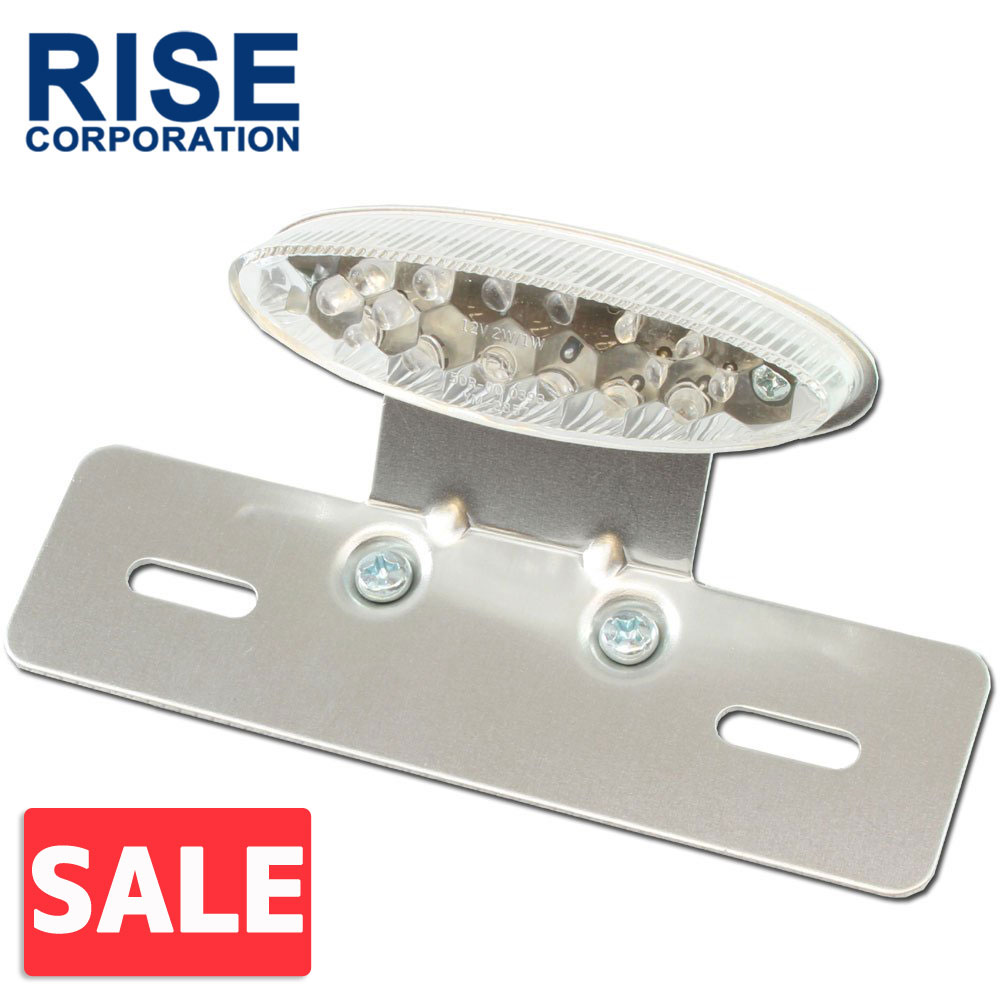 ＼お買い物マラソンSALE／ウインカー付き オーバル LEDテールランプ クロームブラケット (モンキー エイプ ゴリラ CRM250R ランツァ TW225 セロー DRZ50 RMX250 KDX220 Dトラッカー KLX250 フサベル KTM等に)