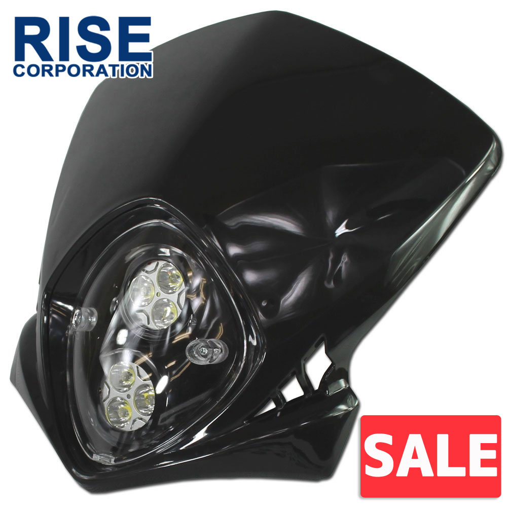 ＼セール開催中／ LED エンデューロヘッドライト ブラック (Dトラッカー グラストラッカー DT50 WR250 ランツァ TW225 セロー DRZ50 RMX250 KDX220 モタード KLX250 KSR KTM等に)