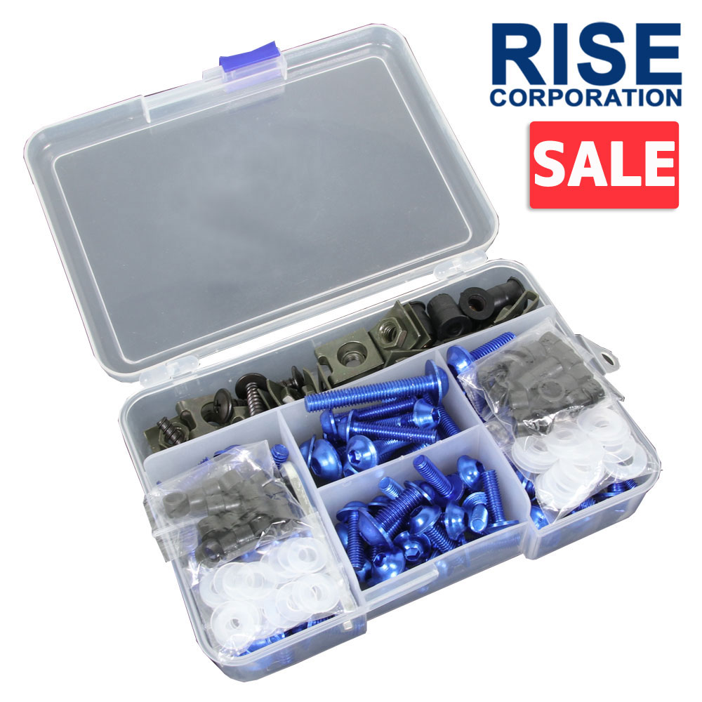 ＼お買い物マラソンSALE／ アルミボルトセット ブルー M6 M5 6mm 5mm ボルト 177点 スクリーンナット クリップナット ナンバーボルト カウルボルト 軽量 大容量 ウェルナット スピードナット カラー 六角レンチ 樹脂ワッシャー ナイロンワッシャー ゴムナット