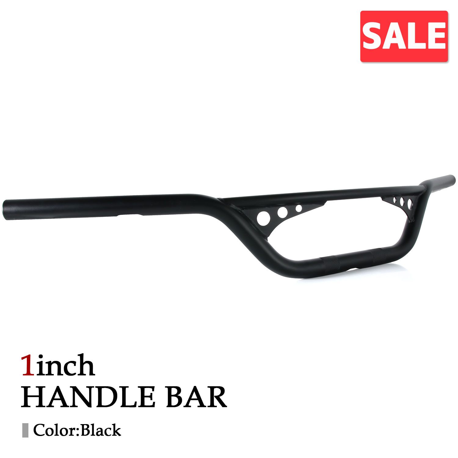 ＼お買い物マラソンSALE／ 1インチ ハンドルバー インチバー 25.4mm ブラック マットブラック アメリカン チョッパー ボバー ハーレー ハンドル バー スポーツスター ソフテイル ダイナ ディンプル 25mm ロボットハンドル ロボハン