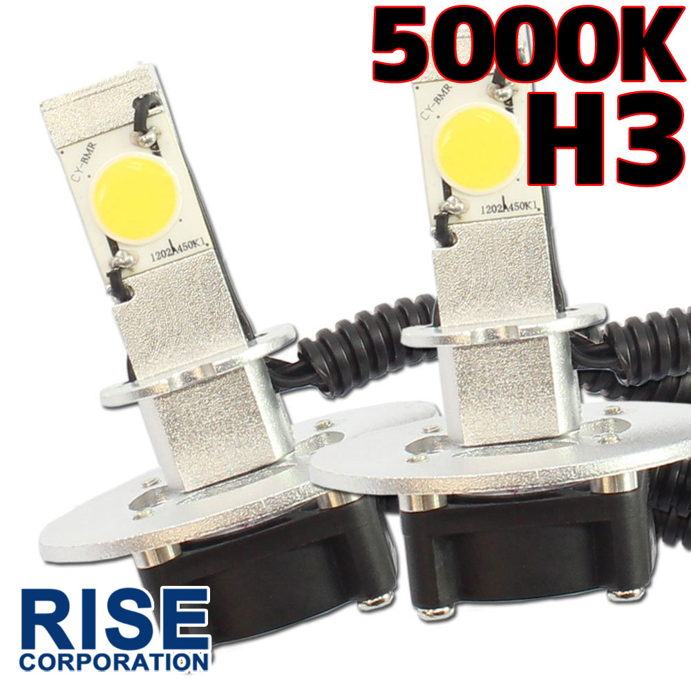 CREE社製 LEDヘッドライト フォグランプ H3 5000k 2灯セット ファン 一体型 バルブ バイク オートバイ 自動車 部品 パーツ カスタム
