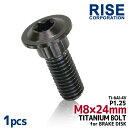 M8×24 P1.25 チタンボルト ブレーキディスクボルト 1本 8mm 24mm ピッチ1.25 ホンダ CB1300 CB500 CBF125 CBR11...