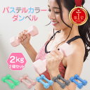 【P10倍 5日23時59分迄】【楽天1位獲得】ダンベル 2kg 2個セット 女性用 エクササイズ ダイエット 筋トレ フィットネス 筋力トレーニング 4色 女性 収納 省スペース ヨガ リハビリ ミニダンベル 小型 ギフト