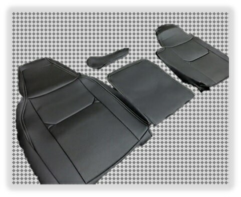 Hang(ハング) トラック専用設計 PVCレザーシートカバー ブラック ミツビシ キャンター(ブルーテック) 8型 ワイドキャブ カスタム