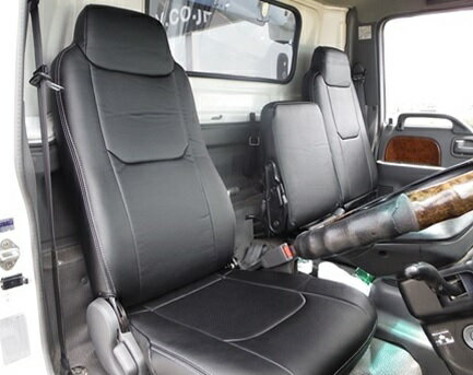 Hang(ハング) トラック専用設計 PVCレザーシートカバー ブラック 日産 アトラス 3型 H42系 ワイドキャビン (2t〜4.5t)