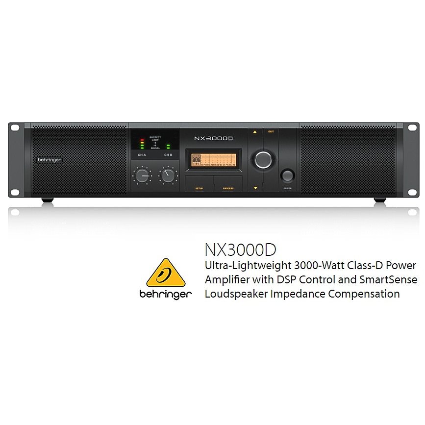 BEHRINGER/べリンガー NX3000D 1500W×2（2Ω） DSP搭載クラスDステレオ・パワーアンプ　NX-3000-D