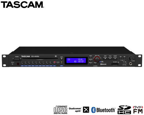 TASCAM　CD-400U　Bluetooth/AM・FMチューナー搭載CD/SD/USBプレーヤー CD400U　タスカム