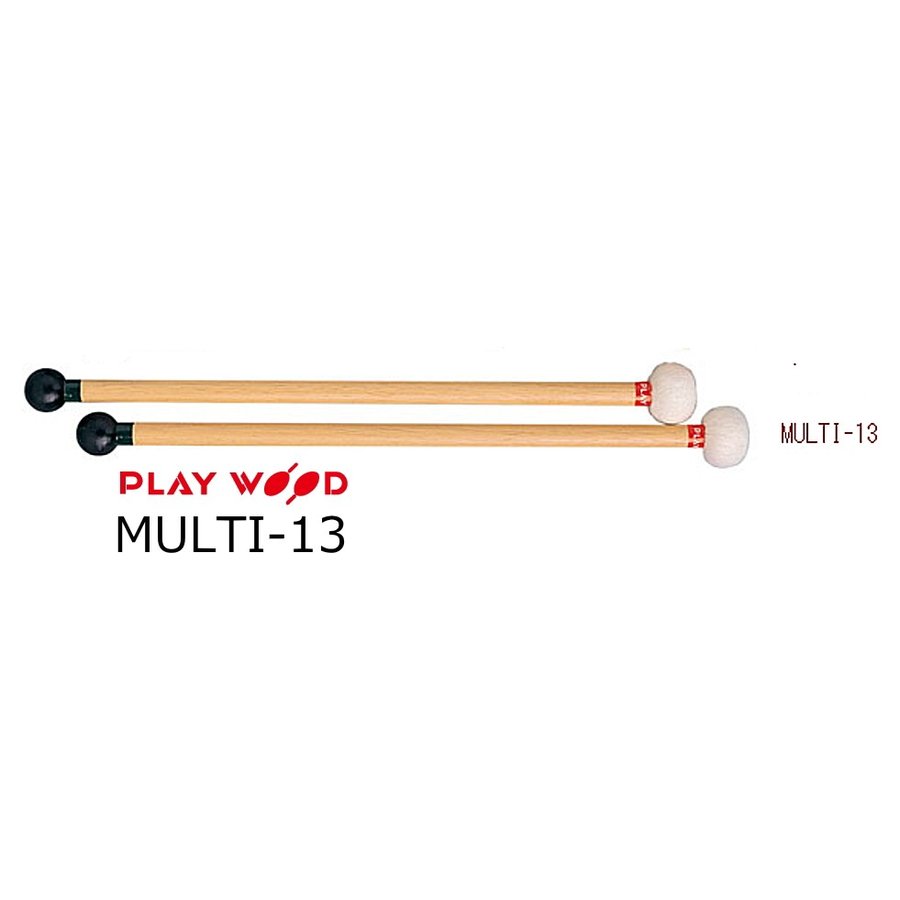 Mallet&nbsp;Instrument Multi-Mallet/マルチ-マレット MULTI-13&nbsp;：&nbsp;φ13&nbsp;ラーミン柄&nbsp;　φ25＋&nbsp;φ25×365 ●MULTI-11,&nbsp;13　 ミヨー／打楽器協奏曲など、ティンパニと他の小物、スネアドラムなどをすばやく移動するときに適したマレットです。　