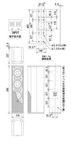 【JBL PROFESSIONAL】 CBT 70JE-1 低域拡張用コラムスピーカー　5インチドライバーx4 (CBT 70JE-1/CBT 70JE-1-WH)