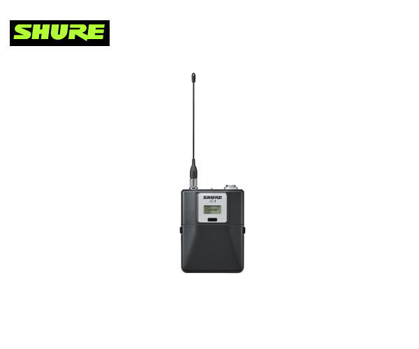 【Shure】AD1 優れた音響性能に剛性と軽量化を施したボディーパック型送信機（TA4Mコネクター） ■ADシリーズ&nbsp;ボディーパック型送信機 ■デジタルオーディオを96kHzの高解像度で伝送可能。48kHzへの切り替えも可能。 ■AES256bitによる暗号化にも対応しており、秘匿性の高い音声伝送を実現。 ■視程距離100mもの広範な運用が可能。大規模ステージで縦横に動くパフォーマンスにも十分対応可能。 ■2台のAD1を使用すれば、1つの音声信号を2つの独立した周波数で伝送する周波数ダイバーシティ機能を利用可能。 ■出力パワーの切り替えが可能(2/10/35mW)。2msのハイデンシティーモード(レイテンシー：2.9ms)を使用すれば、TVチャンネル1つ(6MHz)で47chの多チャンネル運用を実現。帯域が限られた地域でも十分なチャンネルを運用可能。 ■トーンジェネレーターとドロップマーカーを内蔵し、会場内の任意のポイントで出力やマーキングが可能。 ■アルミニウム製の堅牢ボディー。軽量化にも貢献。 ■単3形アルカリ乾電池×2個で約8時間の駆動が可能。Shure製SB900Aリチウムイオン充電池を使用すれば、約9時間の駆動が可能。 ■付属品　単三アルカリ乾電池x2、ソフトケース、入力コネクターロック金具 スペック 到達距離：空中線出力10mW：約100m ※見通しの良い屋外で使用した場合。使用環境によって異なる。 レイテンシー(システム全体)：2ms(通常モード)、2.9ms(ハイデンシティーモード)　 周波数特性：20Hz～20kHz、±1dB　 ダイナミックレンジ：120dB以上(アナログ出力)、130dB(Dante出力) 送信出力&nbsp;2mW、10mW、35mW切替(-JB：2mW/10mWのみ) 電波形式&nbsp;G1D、G1E アンテナ形式&nbsp;1/4波長ホイップ、50Ω 入力コネクター&nbsp;TA4M 最大入力レベル&nbsp;8.5dBV(7.5Vpp、1kHz@1%THD、Padオフ) ゲイン調整範囲&nbsp;－12～21dB(1dBステップ) 電源&nbsp;SB900A(専用リチウムイオン充電池)、単3形アルカリ乾電池×2 電池寿命&nbsp;最大9時間(SB900A使用時)、最大8時間(単3形アルカリ乾電池使用時)※10mW出力時、使用環境によって異なる。 寸法・質量&nbsp;幅66×高86×奥行23mm(除アンテナ、クリップ、突起）、約142g（除充電池） 付属品&nbsp;単3形アルカリ乾電池×2、ソフトケース、入力コネクターロック金具 ※新周波数帯域を使用する際は免許が必要です。　