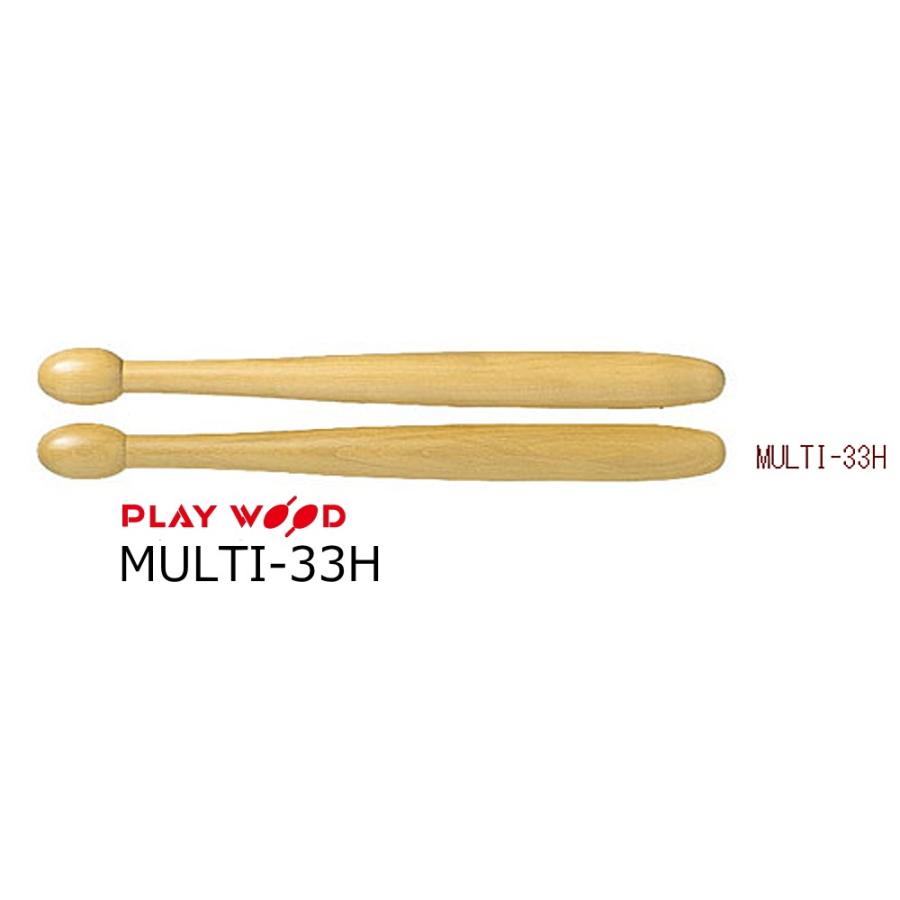 Mallet&nbsp;Instrument Multi-Stick/マルチ-スティック MULTI-33H&nbsp;：&nbsp;朴（ほお）　φ33×350　2本組 太さがφ33の極太スティックです。 コンガ、ボンゴなどの厚皮からカウベルなどの金属から、バスドラムのような大皮にいたるまで使用出来るスティックです。 ※※メーカーに在庫がないときは、納期にお時間をいただく場合がございます。　