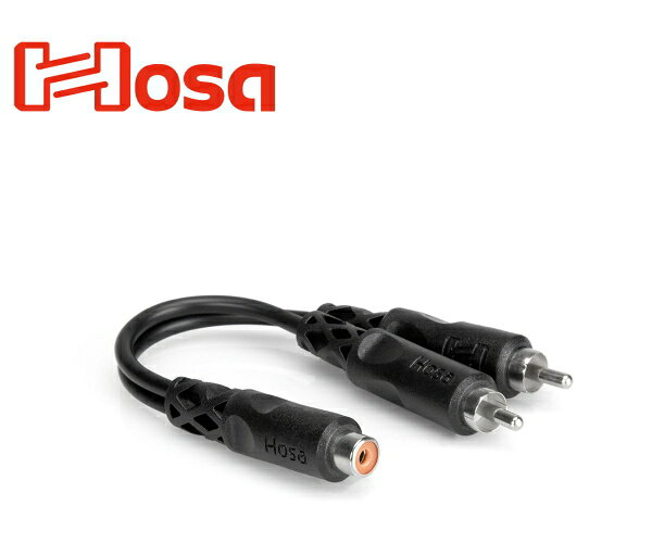 Hosa&nbsp;RCAメス-RCAオスx2&nbsp;Yケーブル RCAメスとRCAオス×2を採用したYケーブルです。 1つのモノラル信号を2つのモノラル信号へ複製する事ができます。 プラグ：RCAメス-RCAオスx2 ※商品の仕様、価格並びに付属品などは予告なく変更することがあります。 ※パーツ等の商品の取付、本体改造の際は、リペアショップにご相談下さい。 ※使用による完璧な仕上がりを約束するものではございません。 ※工具の使用は専門技術が必要となります。工具を使用しての施工は自己責任となります。 ※お使いのブラウザや環境により実際の商品と色が異なる場合がございます。　