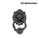 Black Antique Colonial Heavy-Duty Door Knocker / ドアノッカー ライオン アンティーク レトロ ドア 装飾 インテリア