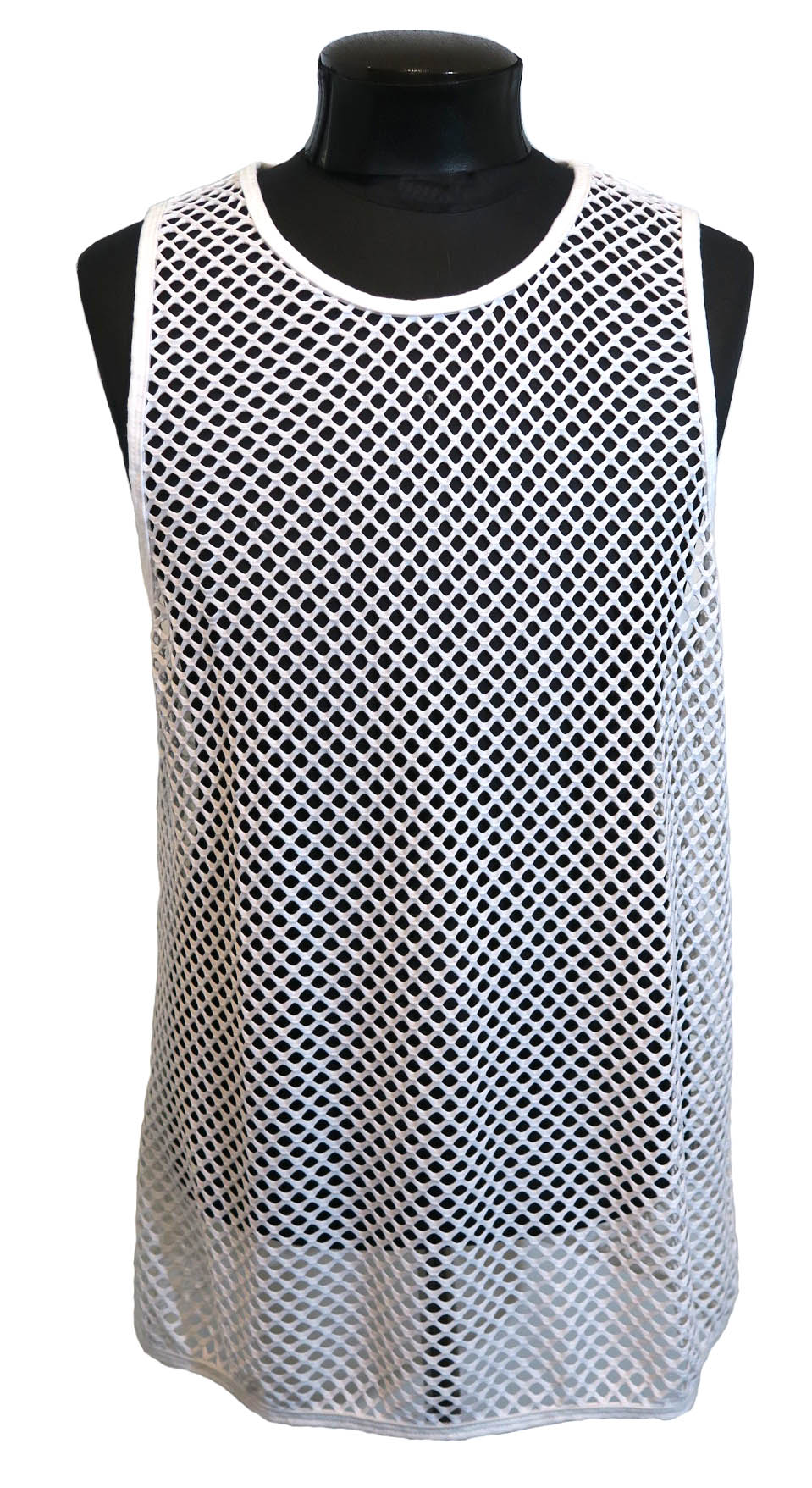 メッシュ タンクトップ シースルー 白 ホワイト メンズ レディース 肌見せ セクシー衣装 パンク ロック ヴィジュアル系 網タンク 地雷系 コスプレ