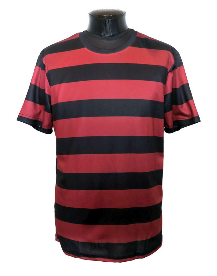 Rakuten - Tシャツ ボーダー 半袖 赤 黒 ダークレッド パンク ロック ヴィジュアル系 レッド ブラック ロカビリー ウエスタン