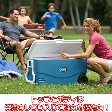 【在庫有り】Coleman コールマン クーラーボックス100QT コールマン エクストリームホイールクーラー100QT 容量約95L キャスター付き クーラーボックス キャンプ バーベキュー クーラーボックス 保冷 大容量 大型 アウトドア キャンプ 釣り