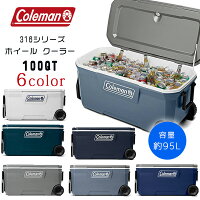 【Coleman】コールマン 316シリーズ ホイール クーラー 100QT 容量約95L キャスター付き クーラーボックス キャンプ バーベキュー クーラーボックス 保冷 大容量 大型 アウトドア キャンプ 釣り Coleman 316 Series 100-Quart Wheeled Cooler