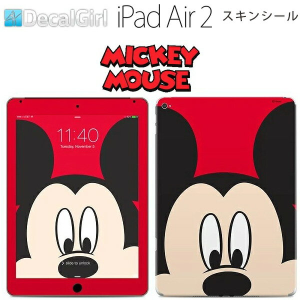 【セール！】DecalGirl ディズニー ミッキーマウス iPad air2専用スキンシール《ミッキーフェイス》 アップル キッズ デカール ステッカー シール iPadケース 子供用カバー KIDS ipadカバー