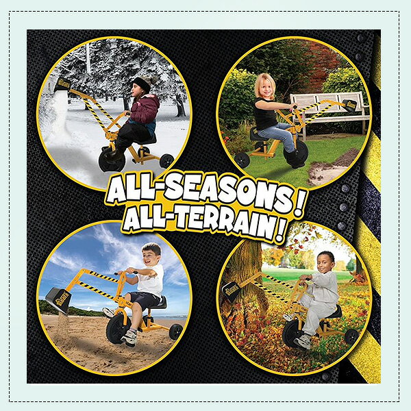 BBR-baby 1号店の【在庫有り】stargo サンドディガー トライク ショベルカー ユンボ 働く車 ペダル付き 三輪車 乗用玩具 ライドオン 男の子 操縦 砂遊び 砂場 庭 屋外 外遊び 道具 子供用 キッズ 遊具 stargo Sand Digger Tricycle with Pedals｜アングル3