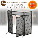 【在庫有り】【暖炉用グッズ】Christopher Knight Home ローレルアイアン ファイヤープレイス スクリーン 暖炉 薪ストーブ ファイヤースクリ...