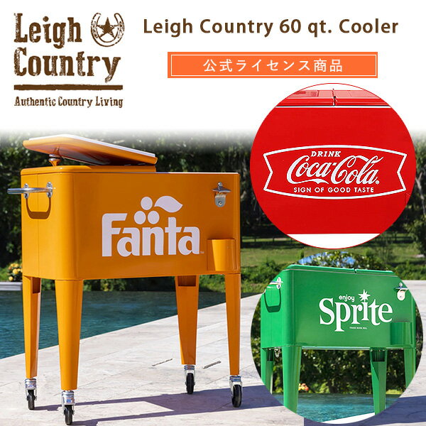 【在庫有り】Leigh Country クーラー 60QT 容量約56L コカ・コーラ スプライト ファンタ 大容量 クーラーボックス キャスター付き おしゃれ レトロ クラシック ディスプレイ キャンプ バーベキュー アウトドア Leigh Country 60 qt. Cooler