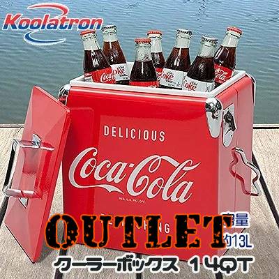 【アウトレット】【Koolatron】コカ コーラ ヴィンテージ アイスチェスト クーラー 14QT【容量約13L】 クーラーボックス レトロ クラシックデザイン ディスプレイ キャンプ用品 アウトドア レジャー ビーチ ピクニック スポーツ Koolatron Coca-Cola Vintage Ice Chest