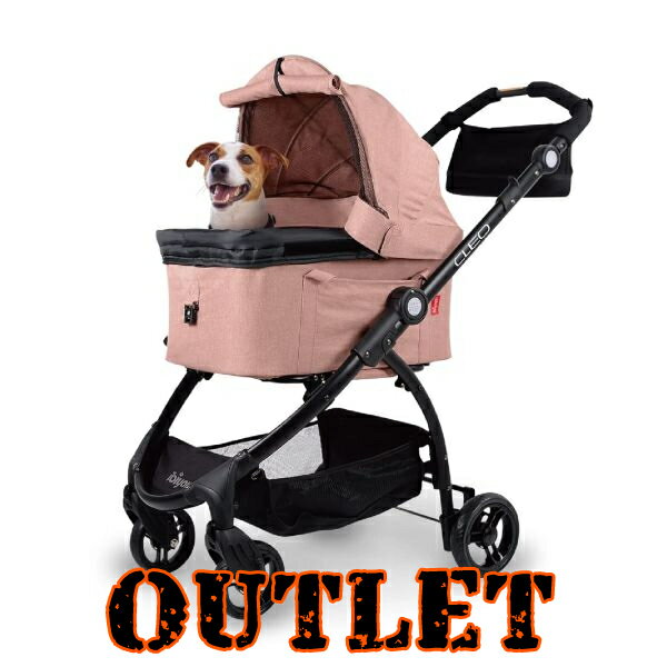 【アウトレット】イビヤヤ ニュー クレオ トラベルシステム ペット ストローラー 《コーラルピンク》 ペットカート 3WAY 分離型 取り外し可能 中型犬 小型犬 バギー キャリー ドライブボックス 犬 猫 4輪 折りたたみ ibiyaya New CLEO Travel System Pet Stroller