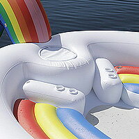 【在庫有り】【送料無料】Sun Pleasure ジャイアント パーティー バード アイランド フロート インスタ 大型 アイランドフロート うきわ 大人用 エアー ビーチ プール リゾート 水遊び キュート フラミンゴ ユニコーン ドリンクホルダー Giant Party Bird Island Float