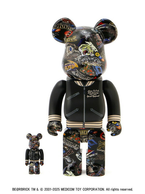 BE@RBRICK AVIREX 50th VARSITY 100% & 400% ベアブリック