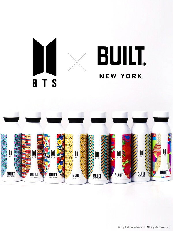 BTS×BUILT ボトル 532ml 保冷 保温 水筒 ステンレスボトル マグボトル おしゃれ かわいい ブランド メンズ レディース JUNGKOOK V JIMIN JIN J-HOPE SUGA RM 防弾少年団 バンタン ARMY コラボ タンブラー Butter BTSボトル ACC-BUILT-1 父の日 ギフト プレゼント